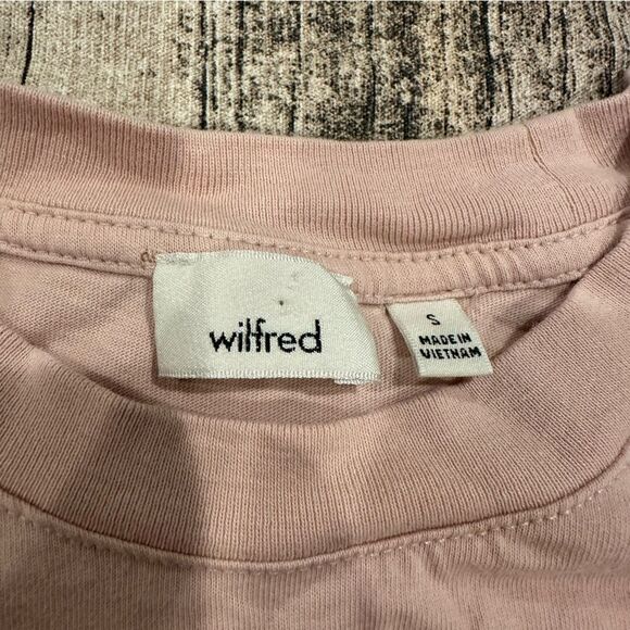 Aritzia Wilfred Light Pink Crop Top Tee With Elastic Bottom Size Small - Picture 4 of 4